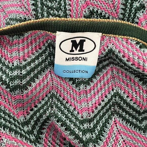 Missoni collection chevron multicolor V neck top size M - Picture 4 of 5